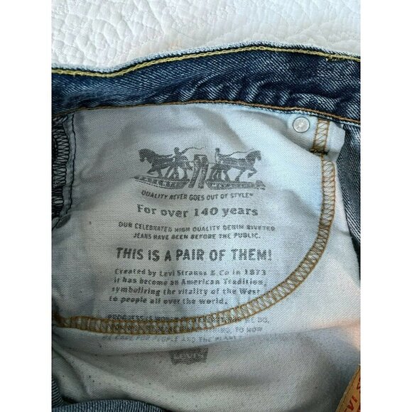 Levis 505 Blue Denim Medium Wash Jeans Men's Size 38 X 32 - Picture 6 of 10